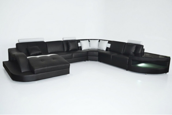 Leren bankstellen woonlandschap hoekbank ontwerp Modern bank U-vorm + tafel