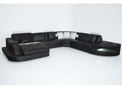 Leren bankstellen woonlandschap hoekbank ontwerp Modern bank U-vorm + tafel