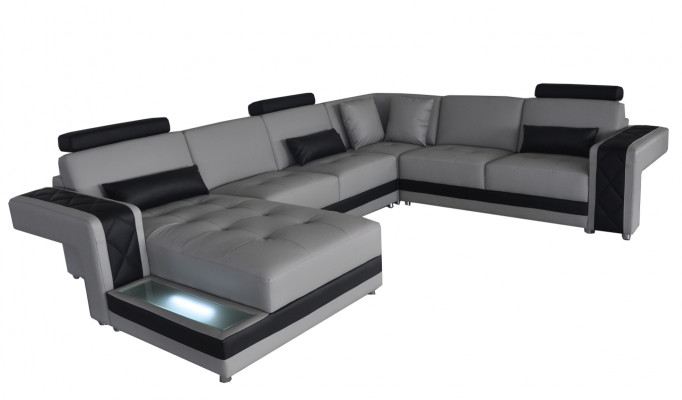 Leren bank Bank Woonlandschap Hoekbank Ontwerp Modern Decoratieve Bank