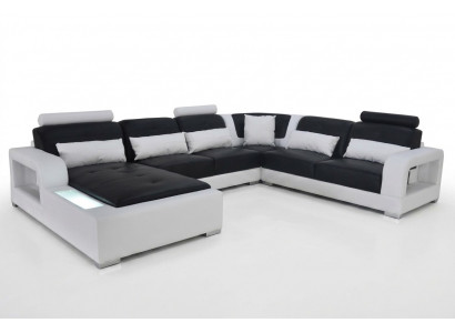 Leder Sofa Couch Wohnlandschaft Eck Garnitur Designer Modern Polster UForm Sitz