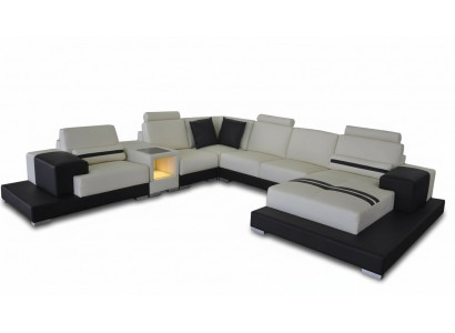 Leren bank Bank Woonlandschap Hoekbank Ontwerp Decoratieve Moderne Bank