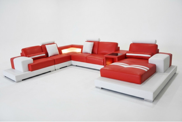 Leren bank Bank Woonlandschap Hoekbank Decoratief Ontwerp Modern Sofa