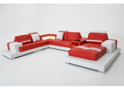 Leren bank Bank Woonlandschap Hoekbank Decoratief Ontwerp Modern Sofa