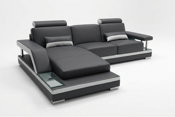 Ledersofa woonlandschap hoekbank ontwerp moderne bank L-vorm.