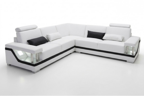 Leren bank bankstel woonlandschap hoek bankstel ontwerp modern hoekbank L-vorm L6002