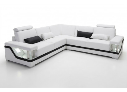 Leren bank bankstel woonlandschap hoek bankstel ontwerp modern hoekbank L-vorm L6002