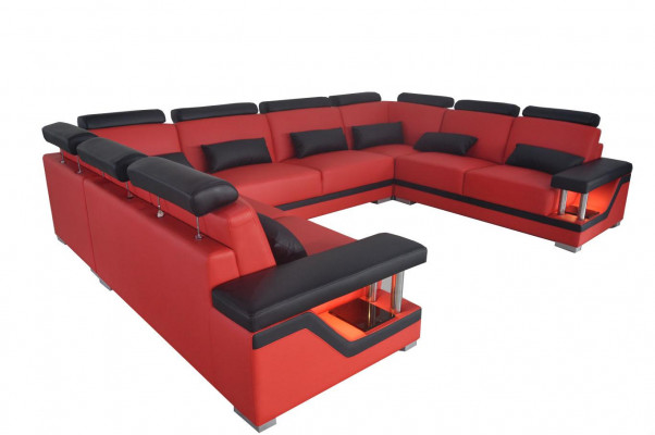 Leren bankstel Bank Woonlandschap Hoekbank Ontwerp Modern Bank U-Vorm Nieuw L6002