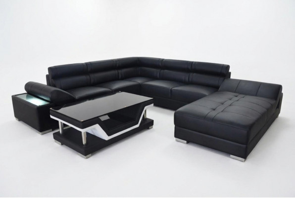 Leren bank bank woonlandschap hoekbank ontwerp modern bank U-vorm
