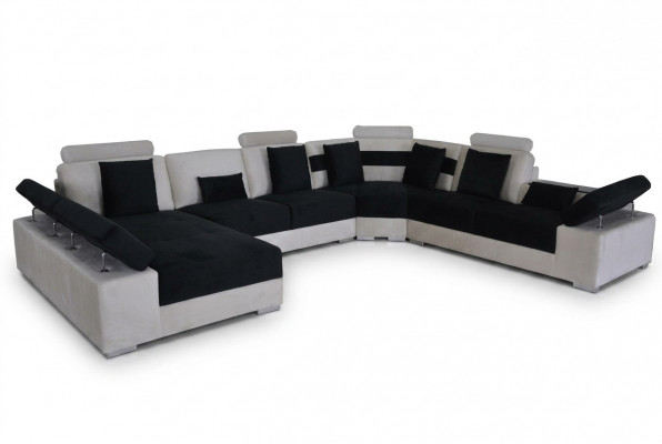 Leren bankstel Bankstel Woonlandschap Hoekbankstel Ontwerp Modern Bank U-vorm K5014 Nieuw