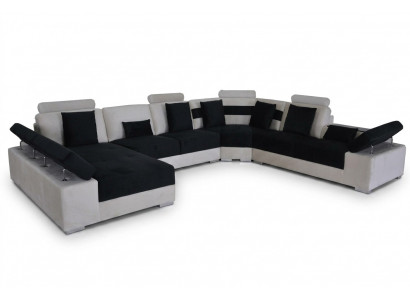 Leren bankstel Bankstel Woonlandschap Hoekbankstel Ontwerp Modern Bank U-vorm K5014 Nieuw