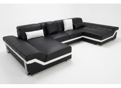 Lederen bank Bank woonlandschap Hoekbankstel Design Modern Bank U-vorm K5007C