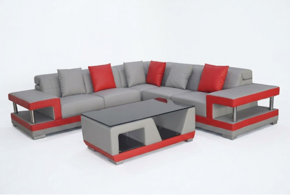 Leren bank bank woonlandschap hoek garnituur decoratie ontwerp modern bankstel L-vorm
