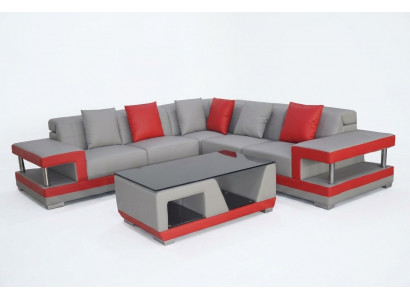 Leren bank bank woonlandschap hoek garnituur decoratie ontwerp modern bankstel L-vorm