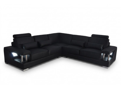 Lederen bank Bank Woonlandschap Hoekdecoratie set Design Modern Bank L-vorm