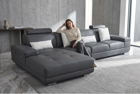 Leren bank kussens zit hoekbank moderne design bankstellen woonlandschap
