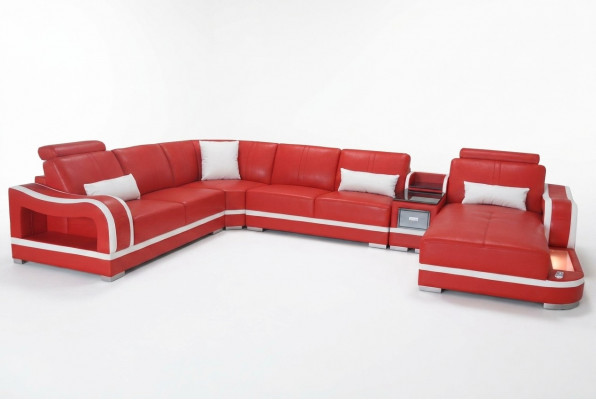 Leren bank Bank Woongroep Set Modern Design Deco Hoekbank  Leer bank Woonkamergroep Set Modern Design Deco Hoekbank