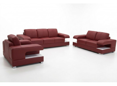Leren banksstel bank woonlandschap set ontwerp modern bankstel 3+2+1 G8028D.