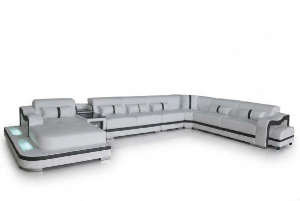 Leder Bank Bekleding Stoel Woonlandschap Ontwerp Modern Hoekbank Sofa U Vorm