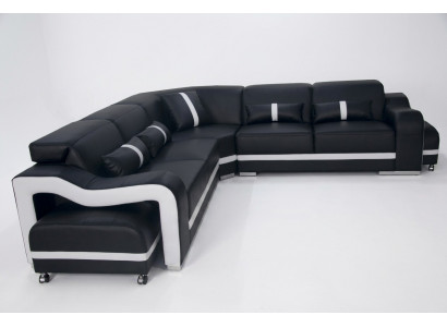 Leren bank bankstel woonlandschap set modern design hoekbank L-vorm Leerbank bankstel woonlandschap set modern ontwerp hoekbank L-vorm
