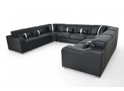 Leder Bankkussen Zit Ontwerp Modern Hoekbank Sofa U-vorm Woonlandschap