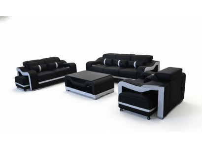 Sofa Leder Bankstel Bekleding Set 3+2+1 Zit Volledige Set Sets G8027D + Tafel