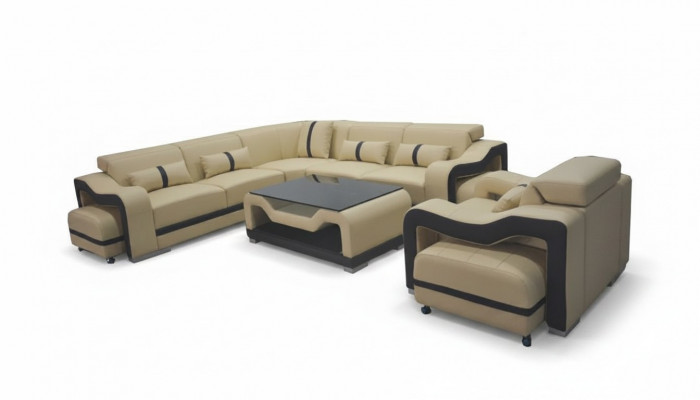 Leder bank bank bekleding hoek suite rtv tafel stoel hoek fauteuil woonlandschap