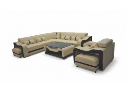 Leder bank bank bekleding hoek suite rtv tafel stoel hoek fauteuil woonlandschap