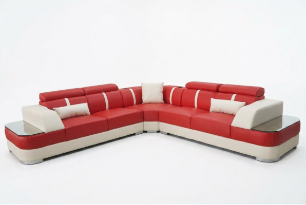Lederen bank woonlandschap set design modern hoekbanken luxe L-vorm G8026B