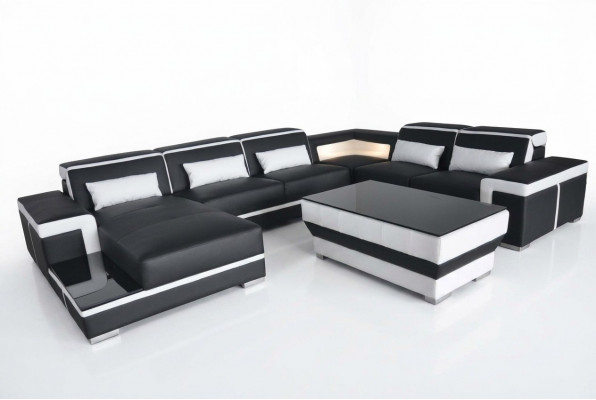 XXL leren bankstel bekleding woonbank zithoek hoekbank bankstellen + tafel  XXL leren bankstel bekleding woonbank zithoek hoekbank bankstellen + tafel