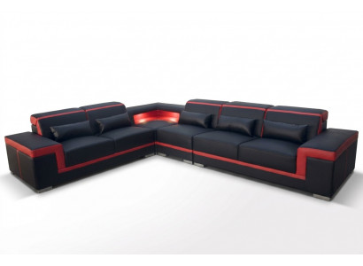XXL Bank Hoek Leren Bank Woonlandschap Set Design Moderne Bank L-Vorm G8020B  XXL Bank Hoek Leren Bank Woonlandschap Set Design Moderne Bank L-Vorm G8020B