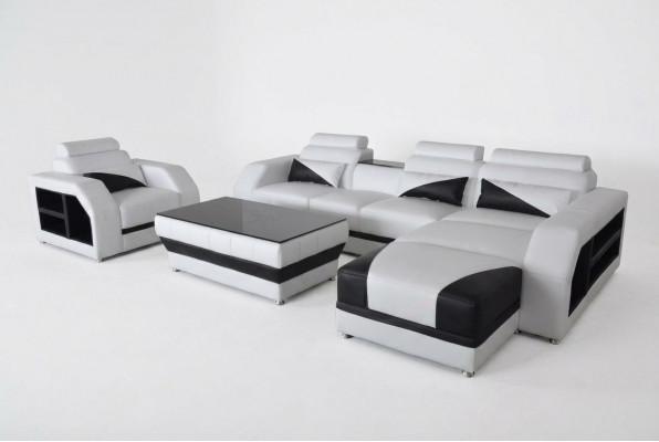Leren hoekbankstel bankstellen banken gestoffeerde woonlandschap fauteuils hoek