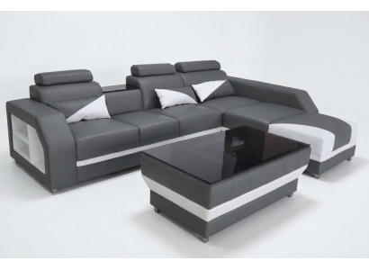 Leren hoekbank bankstel hoekbanken bankstellen bekleding woongebied