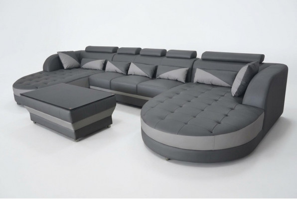 Leren bank Moderne bank Beklede bank Ontwerpwoningschap + Tafel