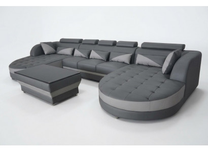 Leren bank Moderne bank Beklede bank Ontwerpwoningschap + Tafel