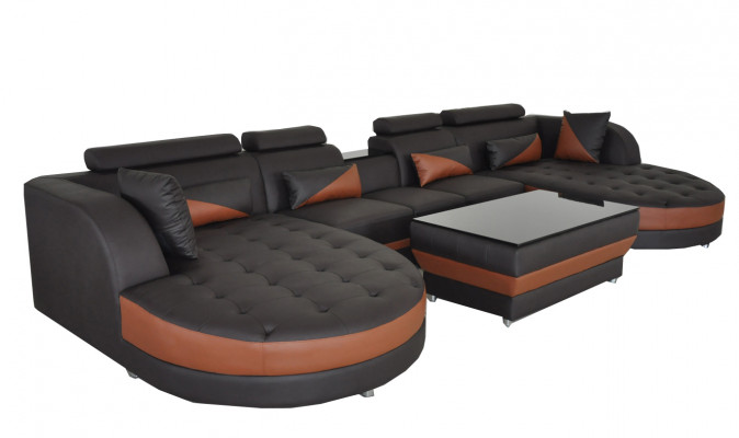Leder hoekbank hoekwoonlandschap set design Moderne bankstellen U-vorm G8018