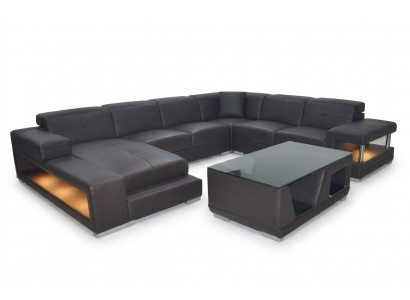 Sofa set zitbank set hoekbank salontafel leren banken nieuw G8017