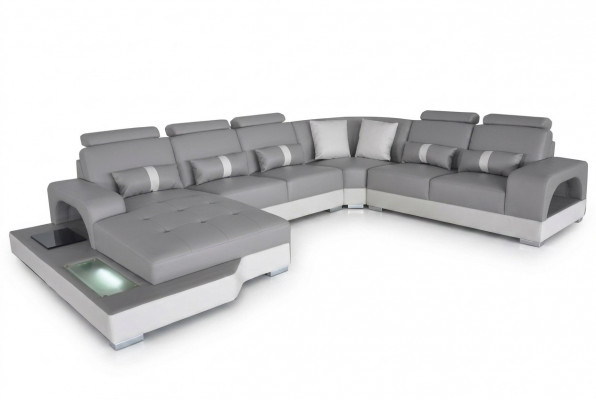 Leren hoekbank hoekwoonlandschap set design moderne bank