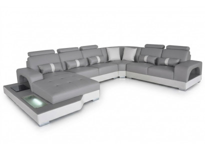 Leren hoekbank hoekwoonlandschap set design moderne bank