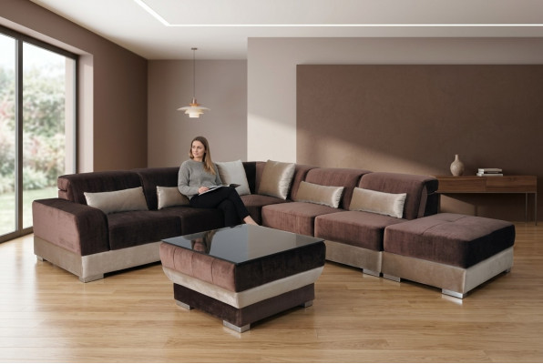 Eckbank Bankstel Zit hoek Lederen set Tafel Woonlandschap