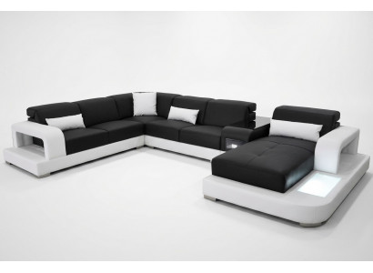 Leren hoekbank Hoekwoonlandschapstel Design Moderne Banken U-vorm G8006