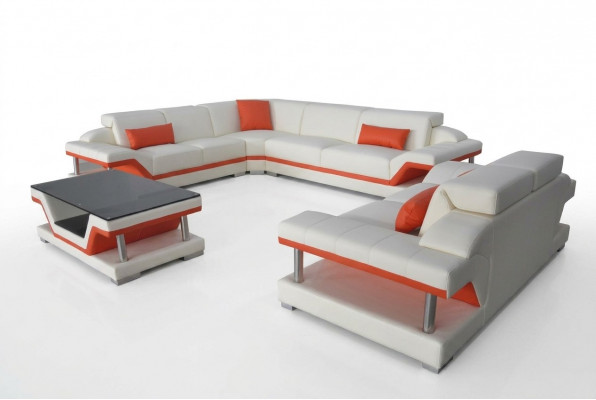 Eckbank Gepolsterde Bank Zithoek Leer Set Woonlandschap Modern