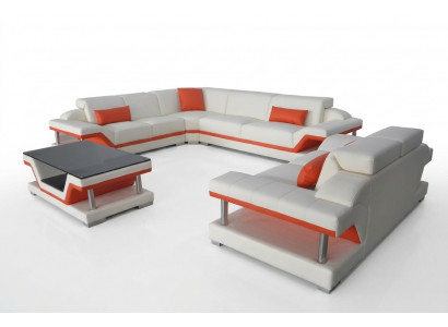 Eckbank Gepolsterde Bank Zithoek Leer Set Woonlandschap Modern