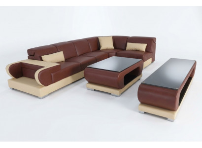 Leder hoekbank bankstel bankstellen banken bekleding woonlandschap