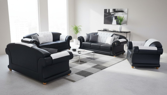 3+2+1 set leren bank bank gestoffeerde banken bankstellen woonlandschap luxe nieuw