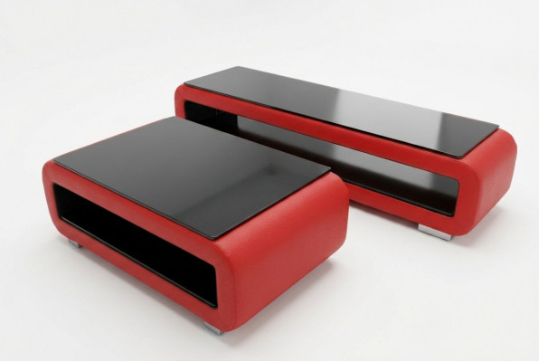 Ontwerper salontafel gestoffeerd leer glas Moderne tafel CT9010 + RTV