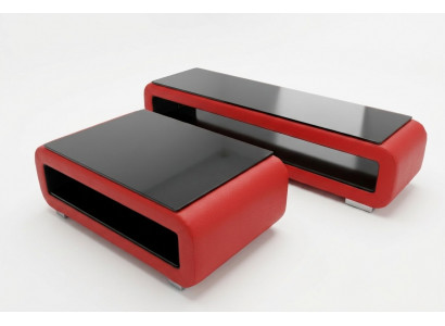 Ontwerper salontafel gestoffeerd leer glas Moderne tafel CT9010 + RTV
