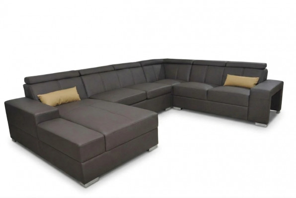 Hoek lederen moderne XXL bank woonlandschap leren bank U-vormige bank C4010 tafel nieuw