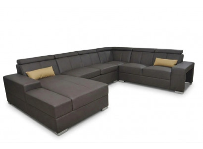 Hoek lederen moderne XXL bank woonlandschap leren bank U-vormige bank C4010 tafel nieuw