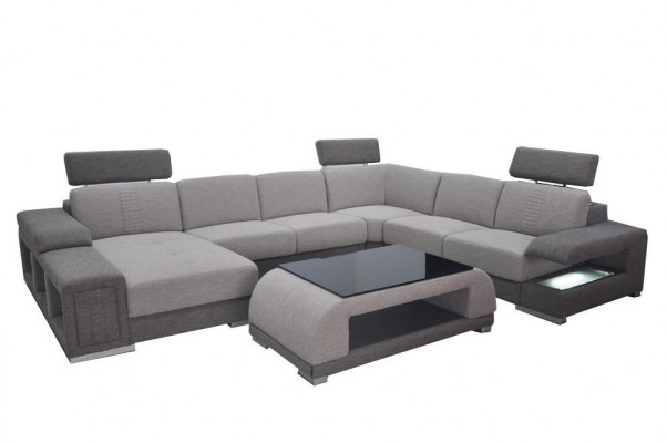 Hoekstof Modern XXL Bank Woonlandschap Stoffen Bank U-vorm B2015 Stof + Tafel