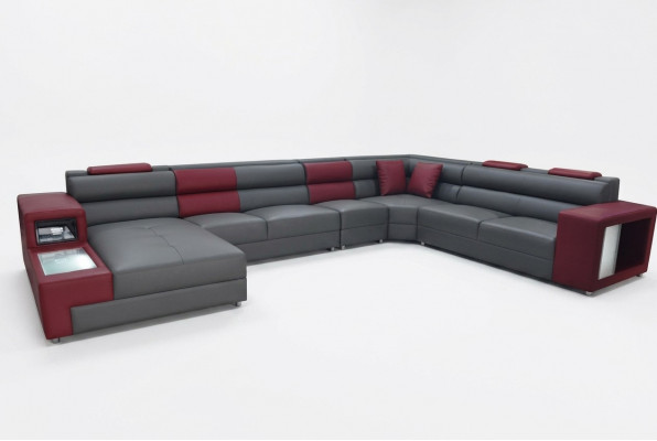 Ontwerper Leren Bekleding Hoekbank Leren Bankstel Bekleding Hoek Landschap Kamer XXL